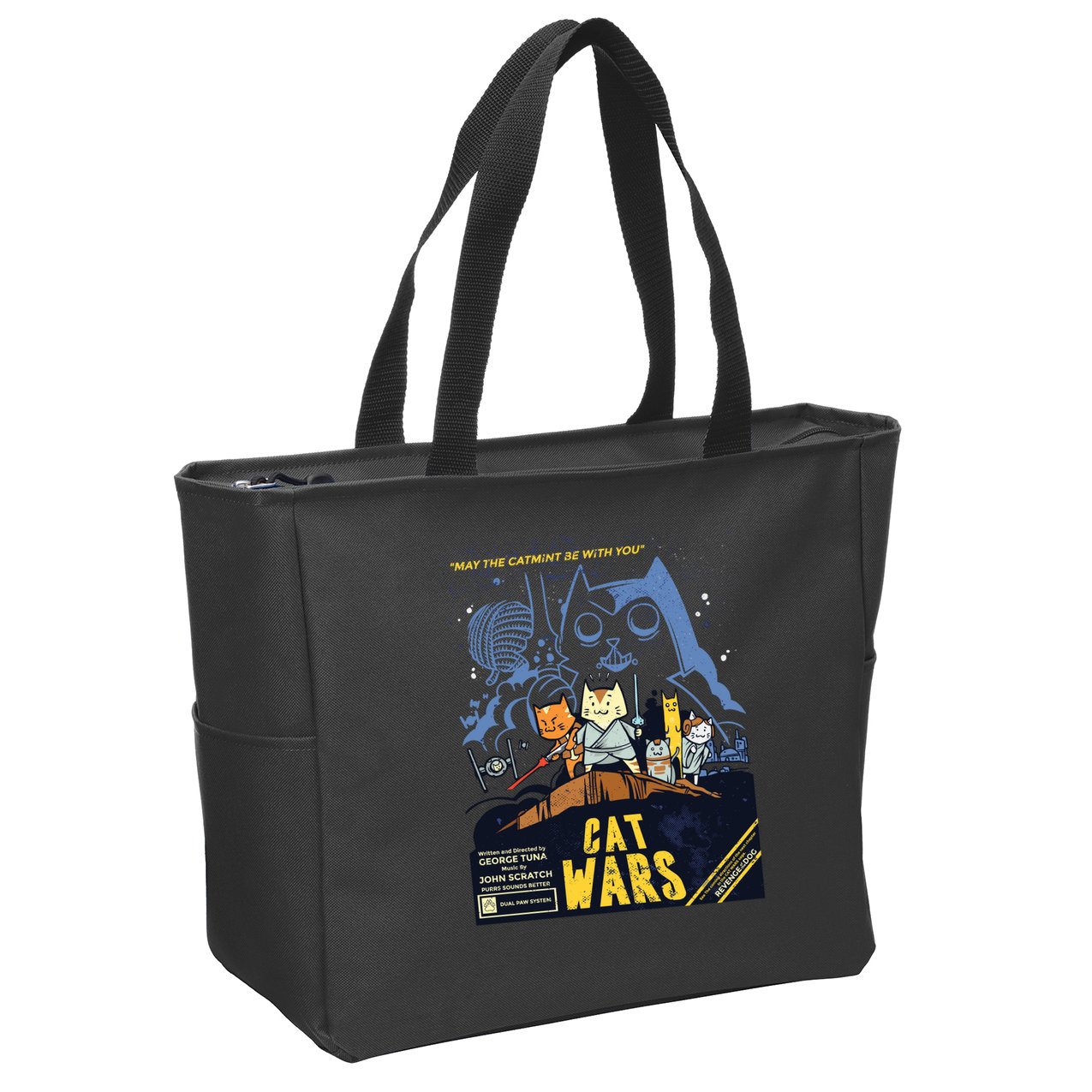 Cat Wars Parody Zip Tote Bag