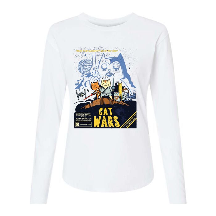 Cat Wars Parody Womens Cotton Relaxed Long Sleeve T-Shirt