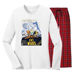 Cat Wars Parody Women's Long Sleeve Flannel Pajama Set 