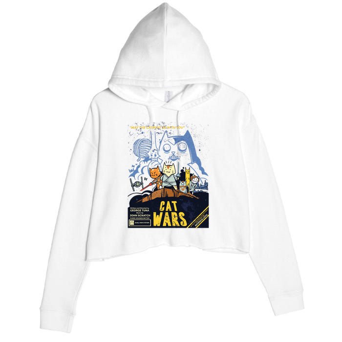 Cat Wars Parody Crop Fleece Hoodie