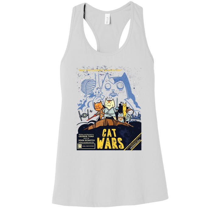 Cat Wars Parody Women's Racerback Tank