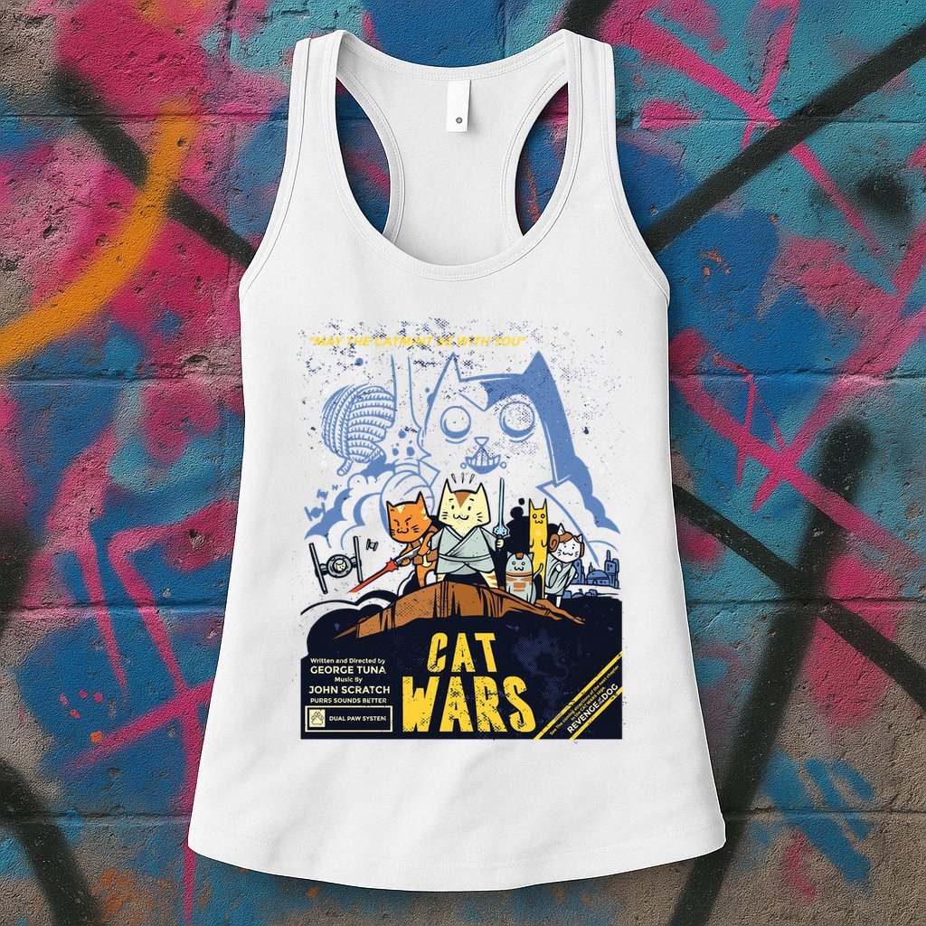 Cat Wars Parody Womens Tank Top