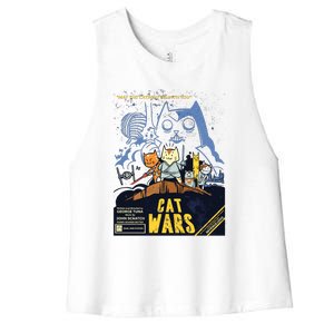 Cat Wars Parody Women's Racerback Cropped Tank