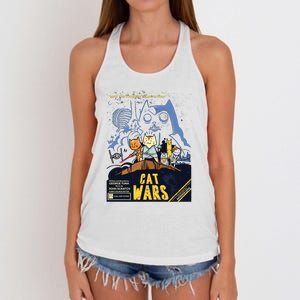 Cat Wars Parody Women's Knotted Racerback Tank