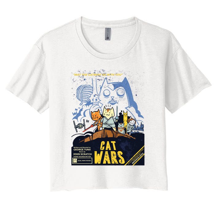 Cat Wars Parody Women's Crop Top Tee