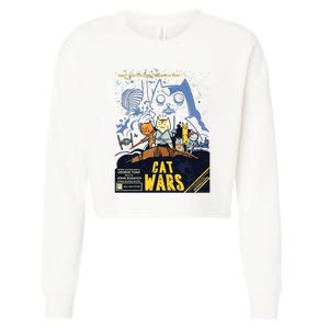 Cat Wars Parody Cropped Pullover Crew