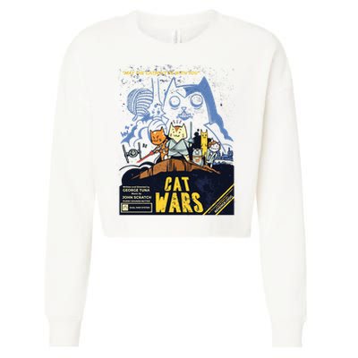 Cat Wars Parody Cropped Pullover Crew