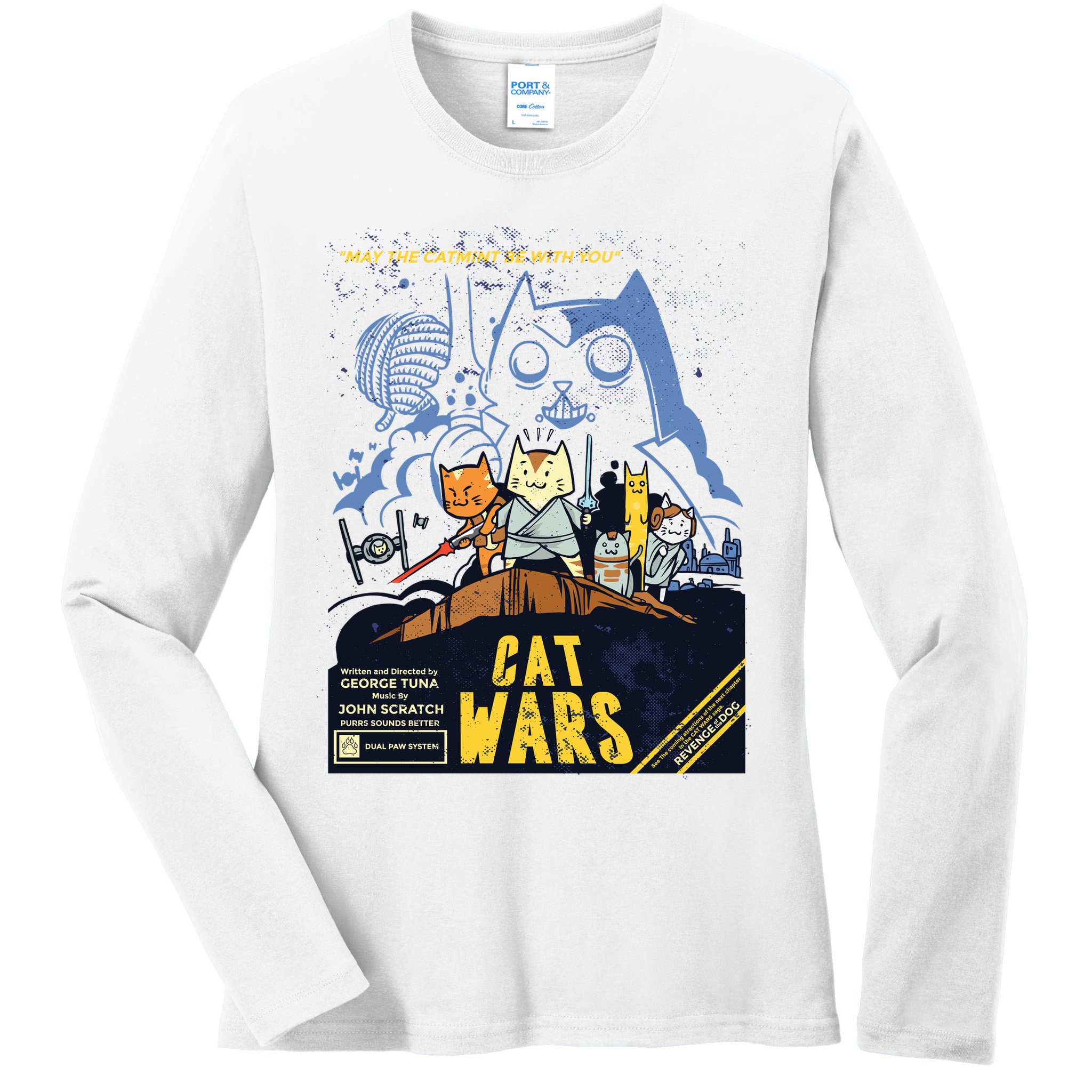 Cat Wars Parody Ladies Long Sleeve Shirt