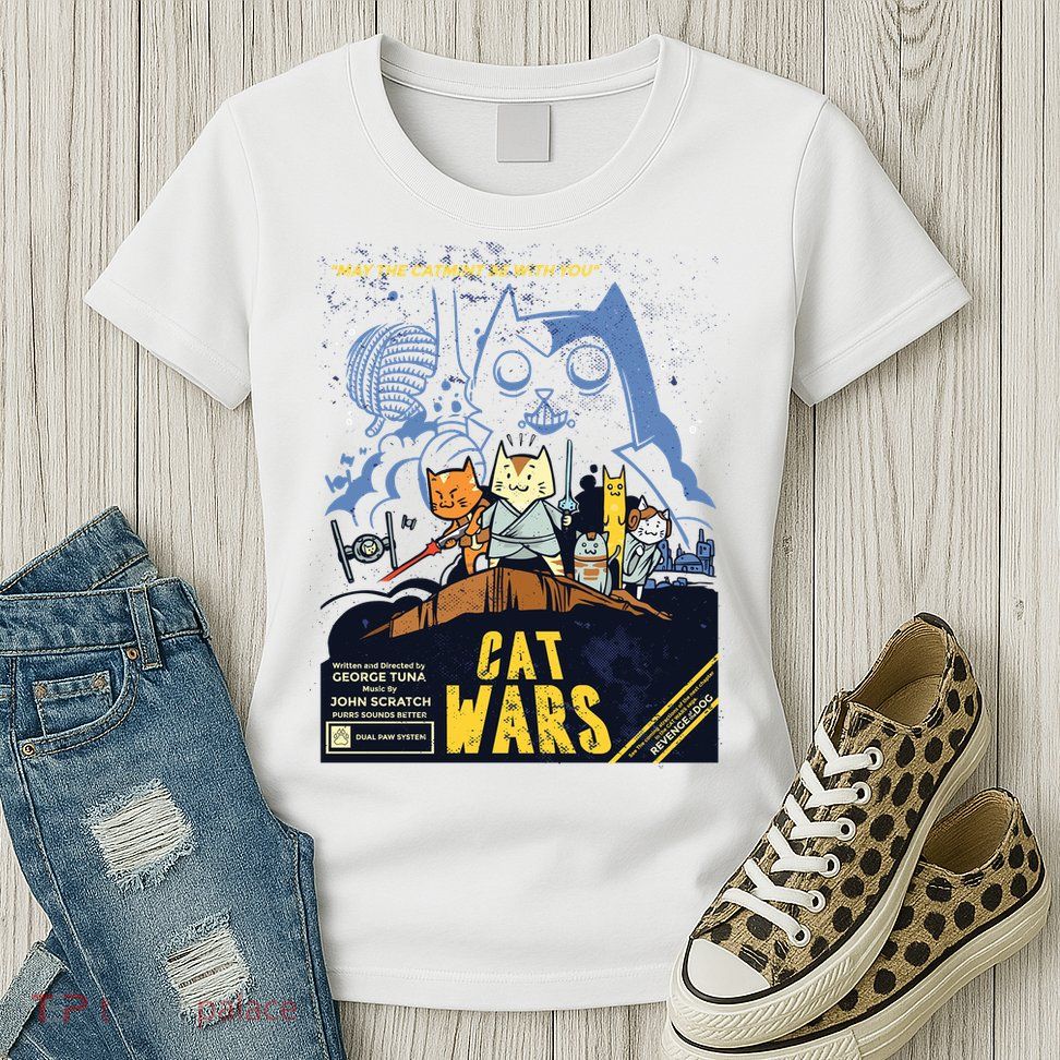 Cat Wars Parody Womens T-Shirt