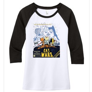 Cat Wars Parody Women's Tri-Blend 3/4-Sleeve Raglan Shirt