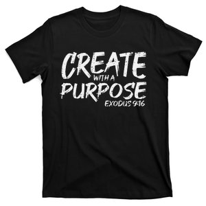 Create With Purpose Bible God Jesus Religious Christian Gift T-Shirt