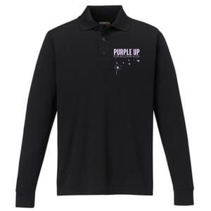 Cute Wear Purple Dandelion Dove Birds Performance Long Sleeve Polo