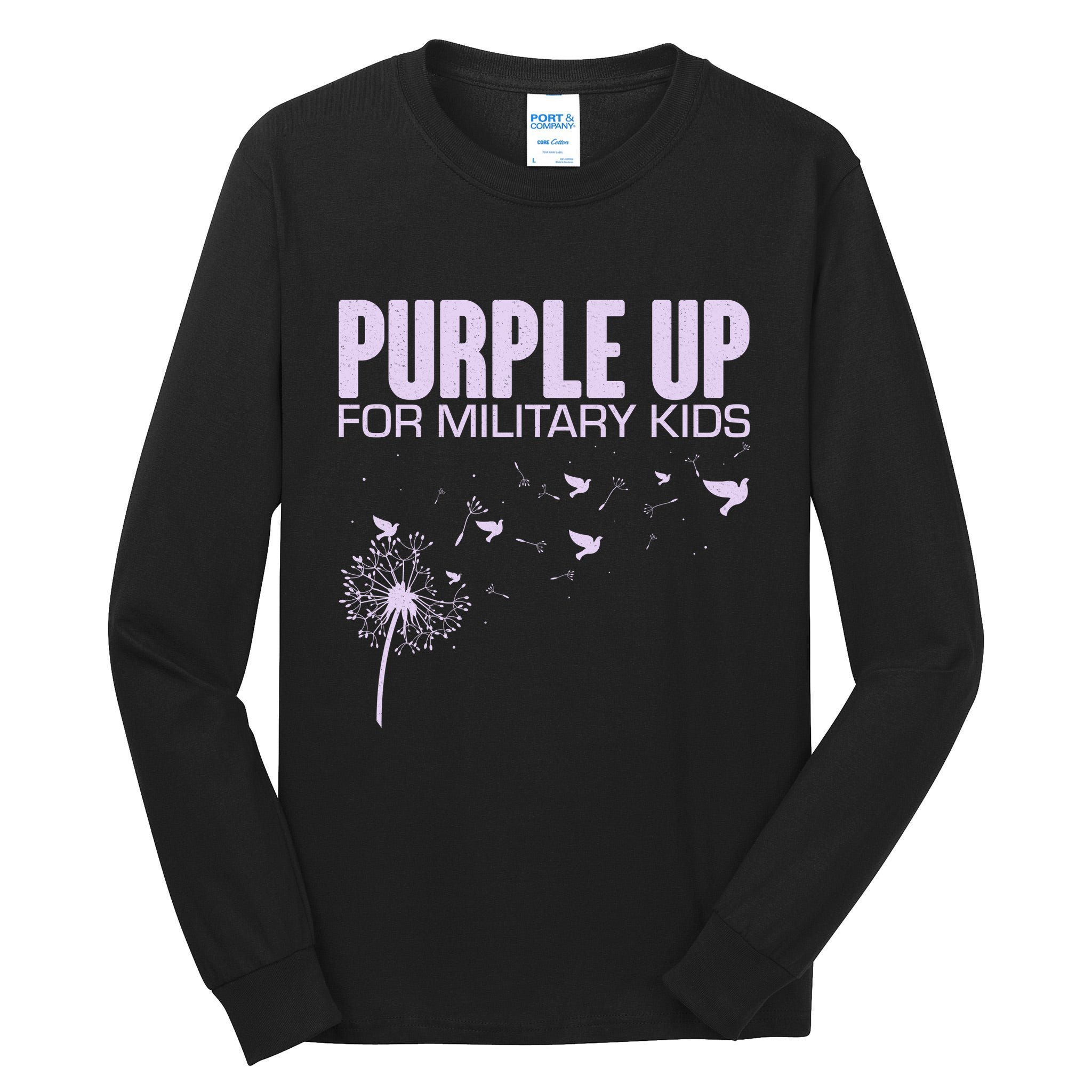 Cute Wear Purple Dandelion Dove Birds Tall Long Sleeve T-Shirt