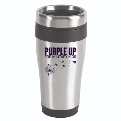 Cute Wear Purple Dandelion Dove Birds 16oz Travel Tumbler