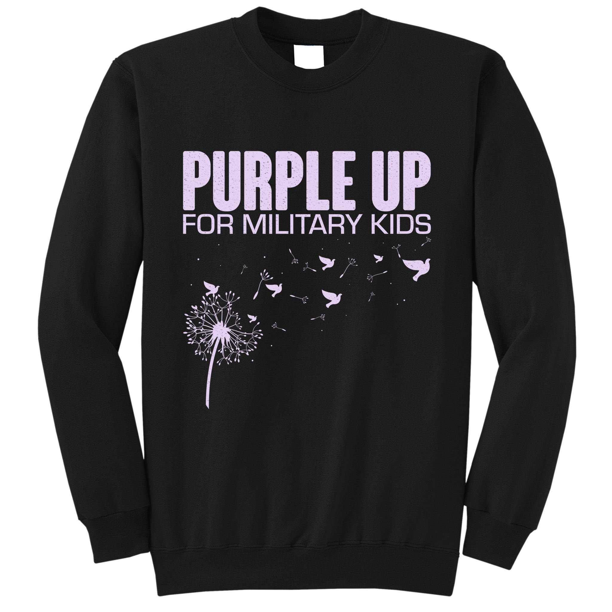 Cute Wear Purple Dandelion Dove Birds Tall Sweatshirt