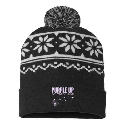 Cute Wear Purple Dandelion Dove Birds USA-Made Snowflake Beanie