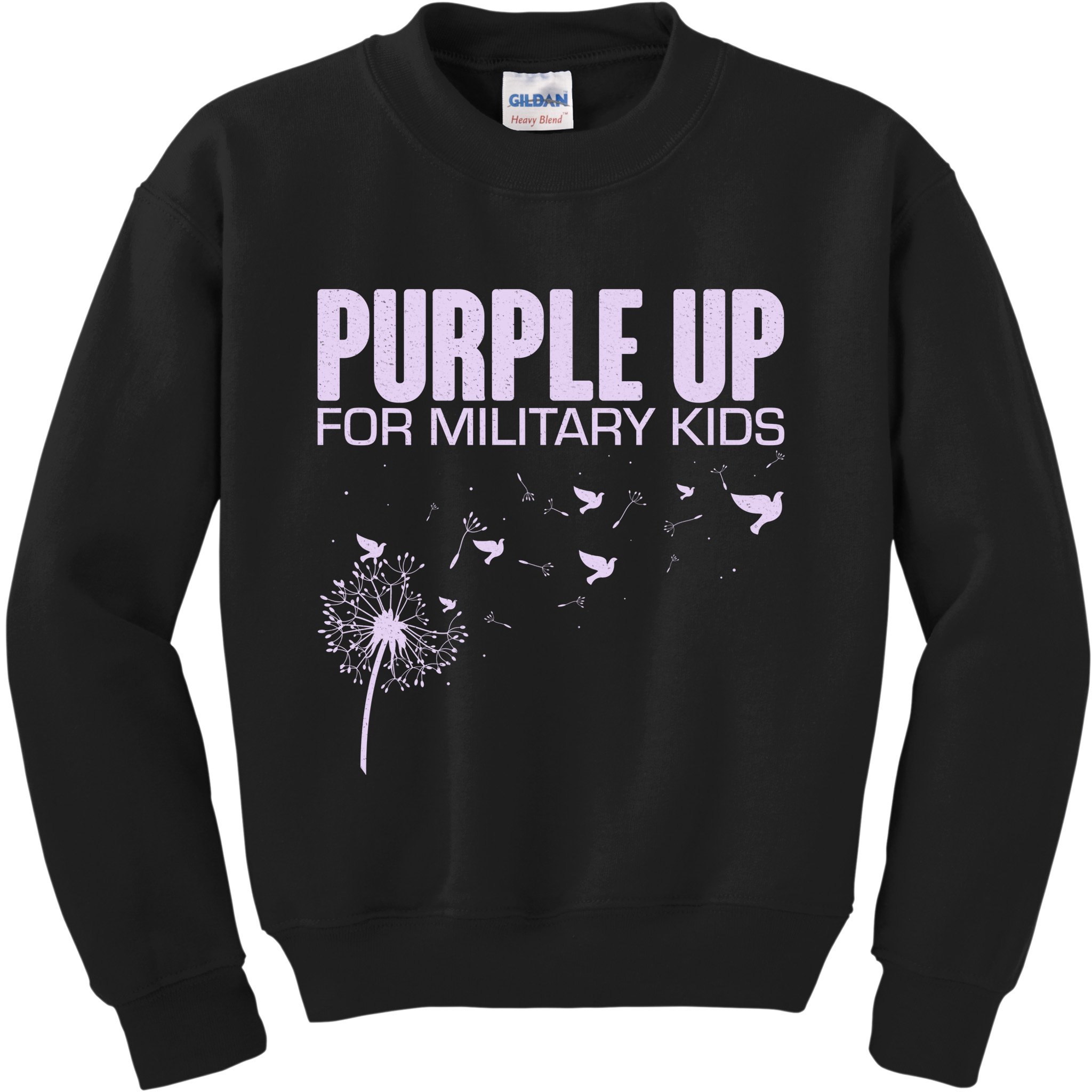 Cute Wear Purple Dandelion Dove Birds Kids Sweatshirt