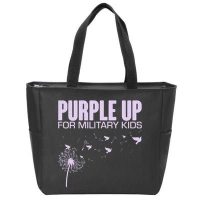 Cute Wear Purple Dandelion Dove Birds Zip Tote Bag