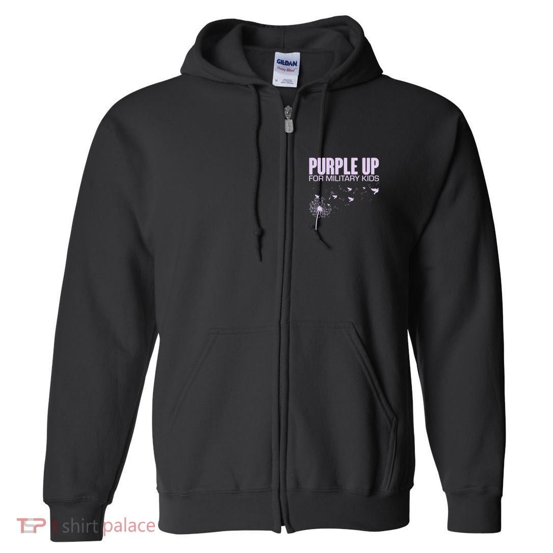 Cute Wear Purple Dandelion Dove Birds Full Zip Hoodie