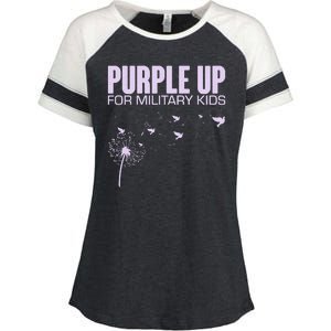 Cute Wear Purple Dandelion Dove Birds Enza Ladies Jersey Colorblock Tee