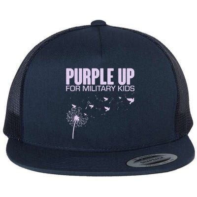 Cute Wear Purple Dandelion Dove Birds Flat Bill Trucker Hat