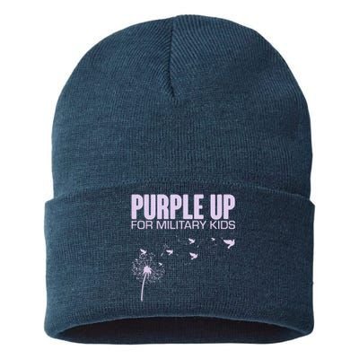 Cute Wear Purple Dandelion Dove Birds Sustainable Knit Beanie