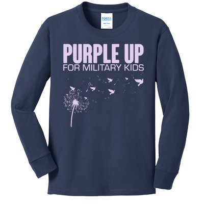 Cute Wear Purple Dandelion Dove Birds Kids Long Sleeve Shirt