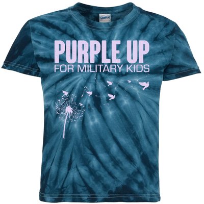 Cute Wear Purple Dandelion Dove Birds Kids Tie-Dye T-Shirt