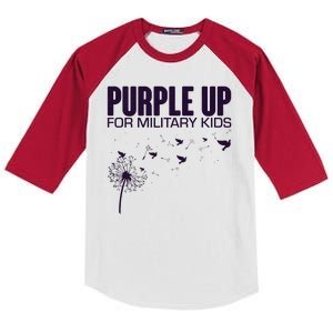 Cute Wear Purple Dandelion Dove Birds Kids Colorblock Raglan Jersey