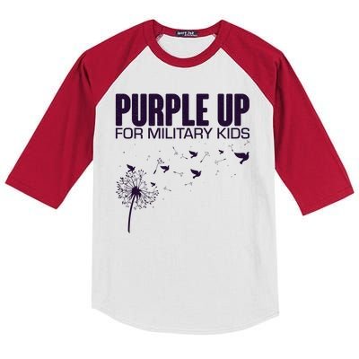 Cute Wear Purple Dandelion Dove Birds Kids Colorblock Raglan Jersey