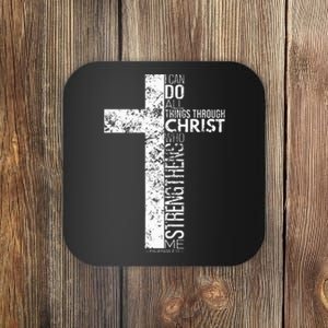 Cross With Philippians 4 13 Christian Coaster