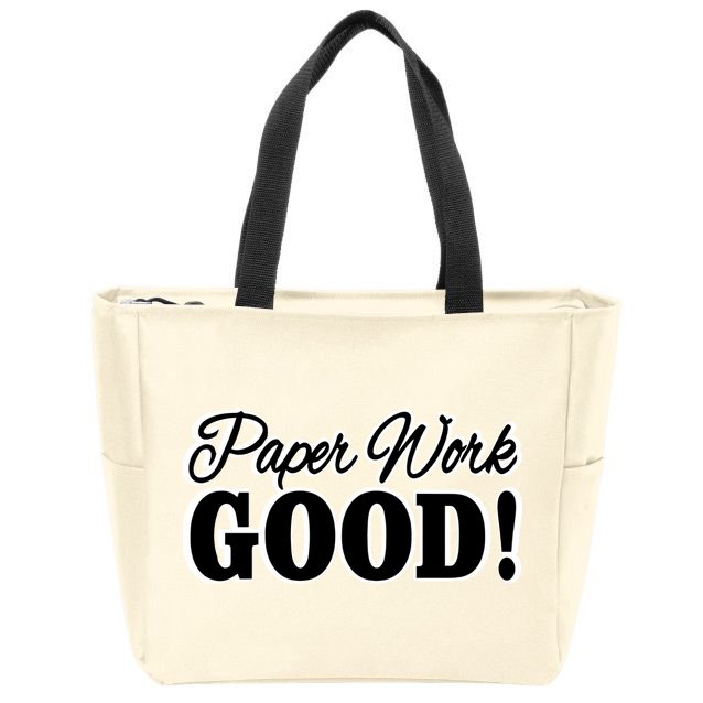 Charleston White Paper Work Good Zip Tote Bag