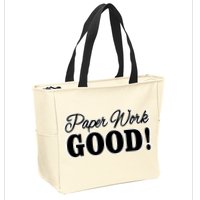 Charleston White Paper Work Good Zip Tote Bag