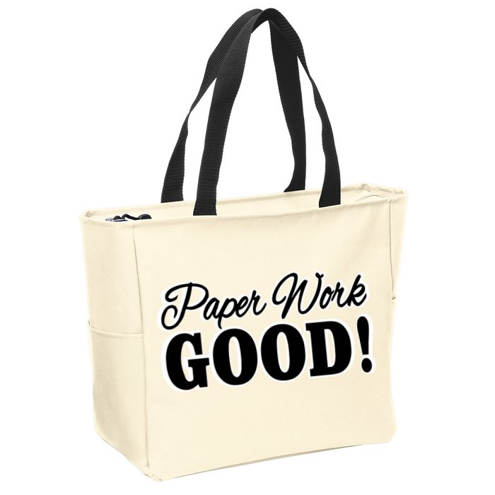 Charleston White Paper Work Good Zip Tote Bag