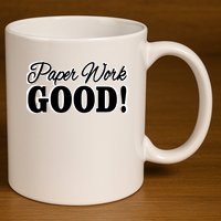 Charleston White Paper Work Good 11oz C Handle Ceramic Mug
