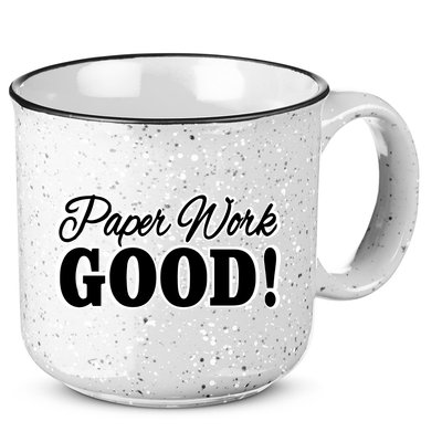 Charleston White Paper Work Good 15oz Campfire Ceramic Mug