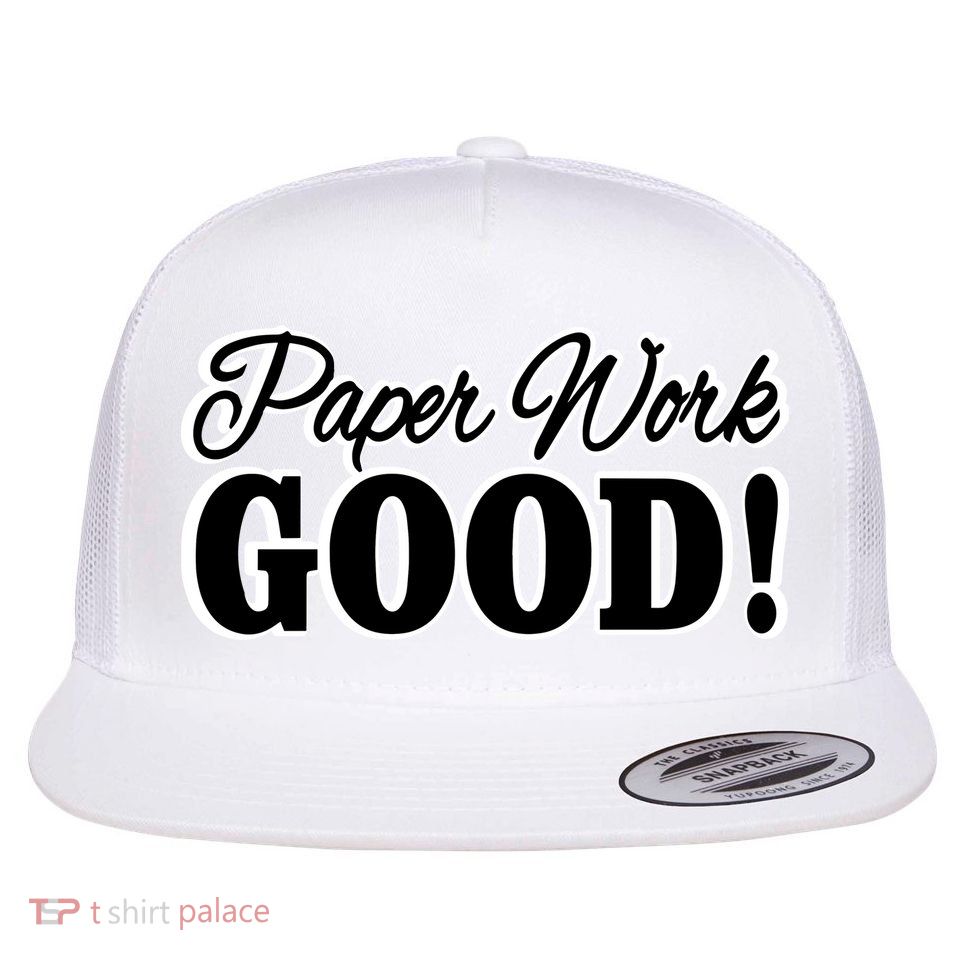 Charleston White Paper Work Good Flatbill Hat