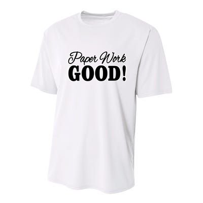 Charleston White Paper Work Good Youth Performance Sprint T-Shirt