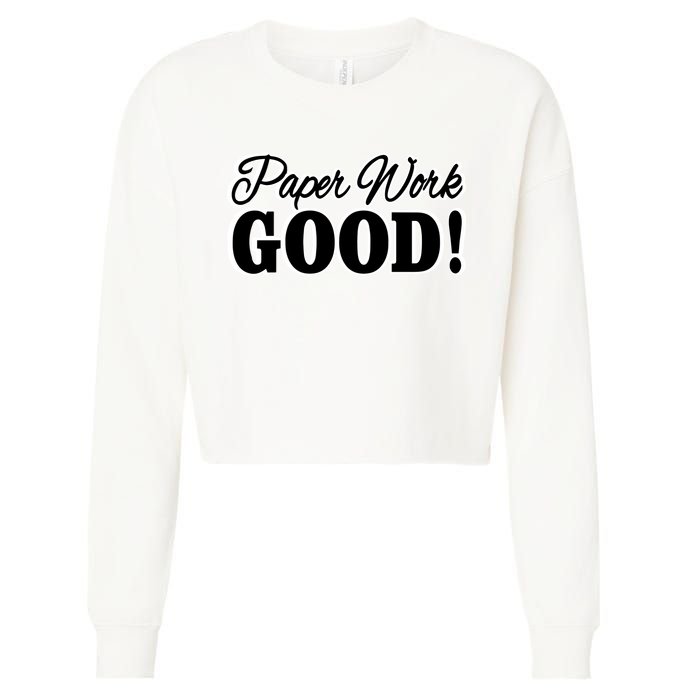 Charleston White Paper Work Good Cropped Pullover Crew