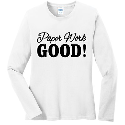 Charleston White Paper Work Good Ladies Long Sleeve Shirt