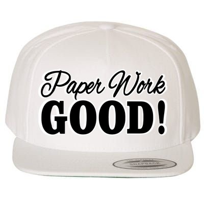 Charleston White Paper Work Good Wool Snapback Cap