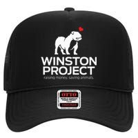 Cute Winston Project Bulldog supports animal rescue High Crown Mesh Back Trucker Hat