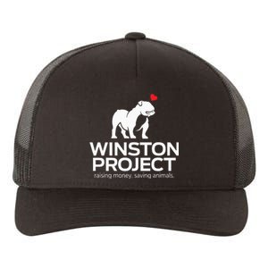 Cute Winston Project Bulldog supports animal rescue Yupoong Adult 5-Panel Trucker Hat