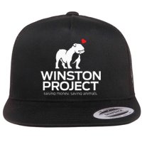 Cute Winston Project Bulldog supports animal rescue Flat Bill Trucker Hat