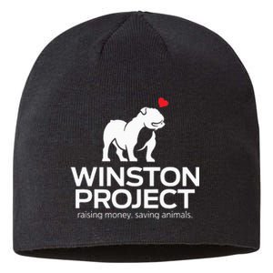 Cute Winston Project Bulldog supports animal rescue Sustainable Beanie