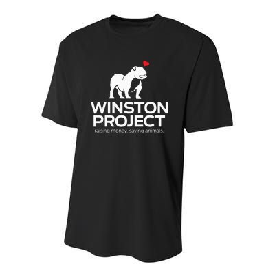 Cute Winston Project Bulldog supports animal rescue Youth Performance Sprint T-Shirt