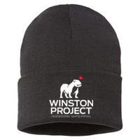 Cute Winston Project Bulldog supports animal rescue Sustainable Knit Beanie