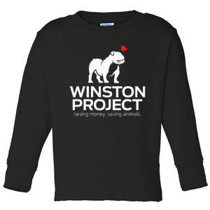 Cute Winston Project Bulldog supports animal rescue Toddler Long Sleeve Shirt