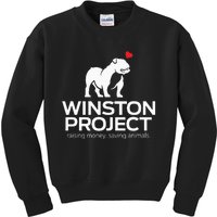 Cute Winston Project Bulldog supports animal rescue Kids Sweatshirt