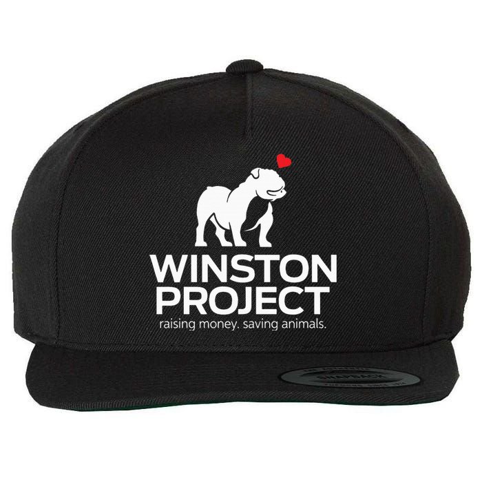 Cute Winston Project Bulldog supports animal rescue Wool Snapback Cap